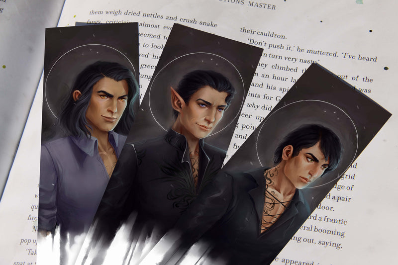 Three bookmarks a court of thorns and roses, Cassian, Rhysand and Azriel