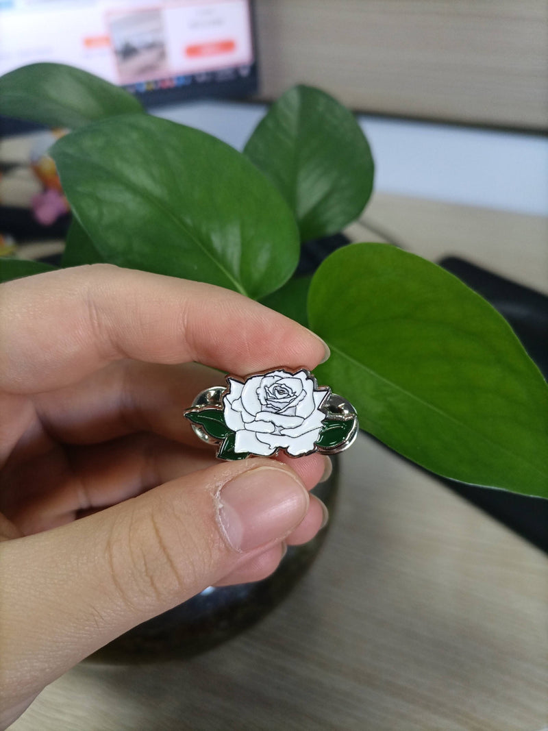 Rose Garden Soft Enamel Pin - White